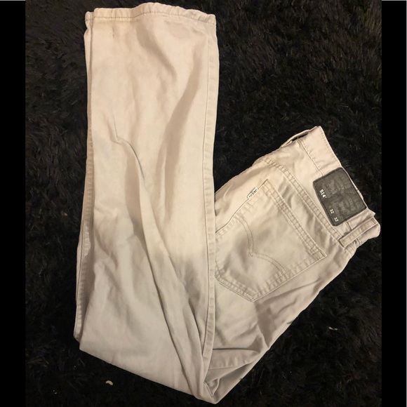 Label Mens Tan Distressed Jeans 